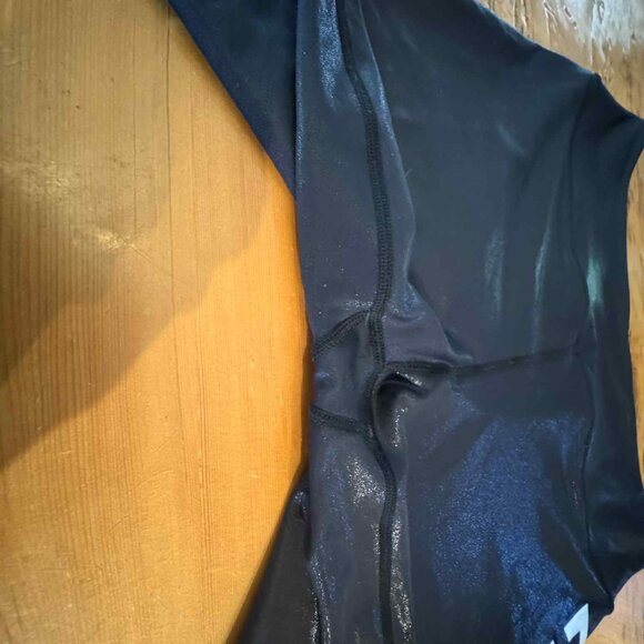 Zyia Women Plus Size Black Metallic ZYIA Light n Tight Hustle Shorts 10" #853 - Picture 5 of 11